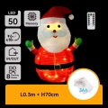 Aigostar - Décoration de Noël LED pour l'extérieur 50xLED/3xAA 0,7m IP44 blanc chaud Père Noël