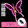 Aigostar - Décoration d'extérieur LED 558xLED 90 cm IP44 papillon/rose