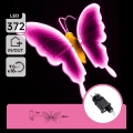 Aigostar - Décoration extérieure 372 x LED, 60 cm, IP44, papillon/rose