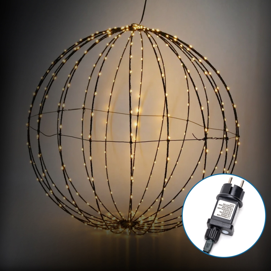 Aigostar - Décoration extérieure de Noël LED, boule 30 cm, 3,6 W / 230 V, IP44, blanc chaud