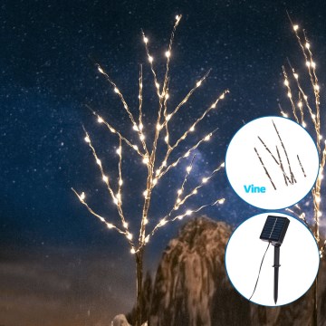 Aigostar - Décoration solaire 140xLED/3m IP65 blanc chaud vigne