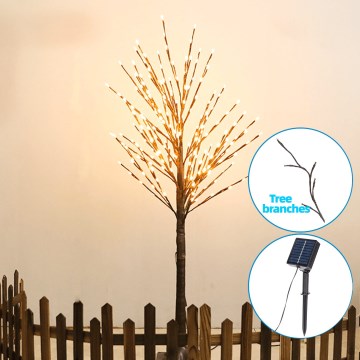 Aigostar - Décoration solaire 152xLED/3,8m IP65 arbre blanc chaud