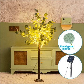 Aigostar - Décoration solaire 285xLED/3,8m IP65 blanc chaud eucalyptus
