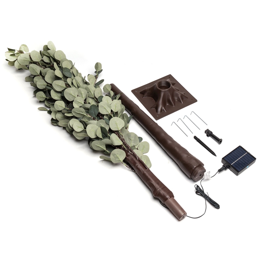 Aigostar - Décoration solaire 285xLED/3,8m IP65 blanc chaud eucalyptus