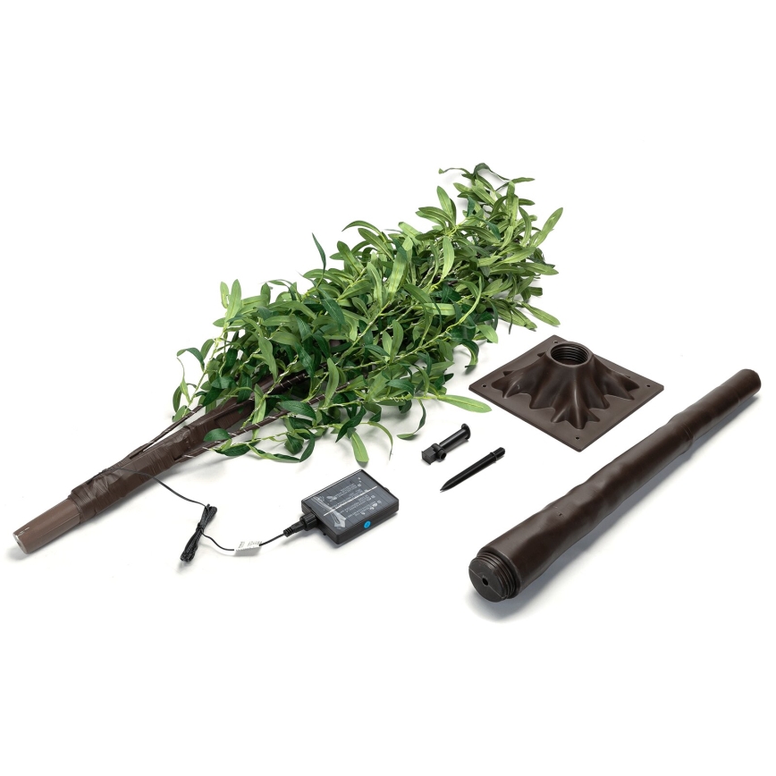 Aigostar - Décoration solaire 285xLED/3,8m IP65 blanc chaud olive