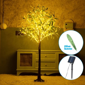 Aigostar - Décoration solaire 30xLED/2,6m IP65 blanc chaud olive