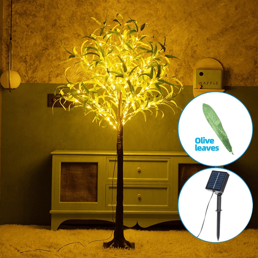 Aigostar - Décoration solaire 30xLED/2,6m IP65 blanc chaud olive