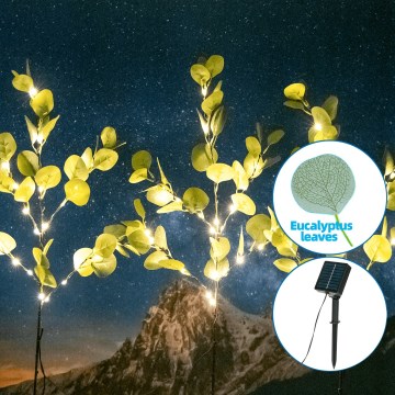 Aigostar - Décoration solaire 60xLED/3,5m IP65 blanc chaud eucalyptus