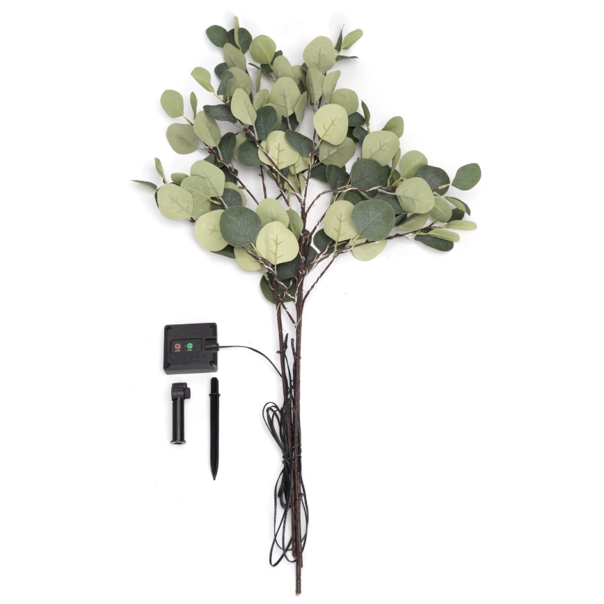 Aigostar - Décoration solaire 60xLED/3,5m IP65 blanc chaud eucalyptus