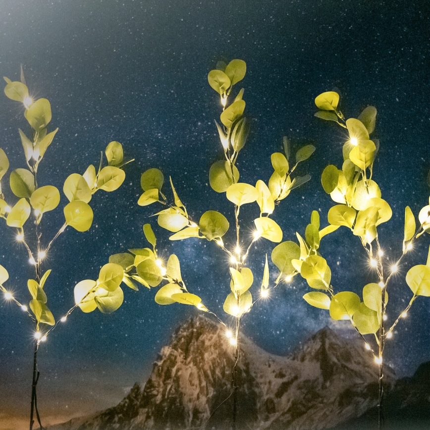 Aigostar - Décoration solaire 60xLED/3,5m IP65 blanc chaud eucalyptus