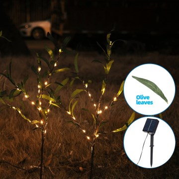 Aigostar - Décoration solaire 60xLED/3,5m IP65 blanc chaud olive
