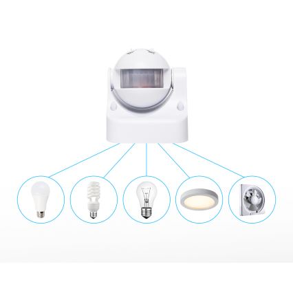 Aigostar - Détecteur de mouvement infrarouge extérieur 230V IP44 blanc