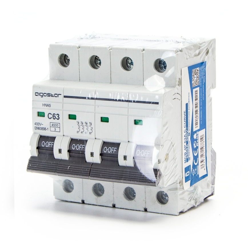 Aigostar - Disjoncteur 4 pôles 4P-63A-C 400V