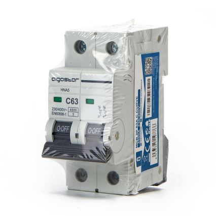 Aigostar - Disjoncteur bipolaire 2P-50A-C 230-400V