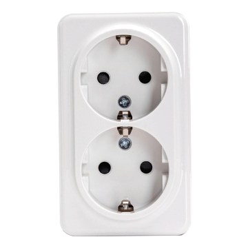 Aigostar - Double prise murale domestique SCHUKO 250 V blanche