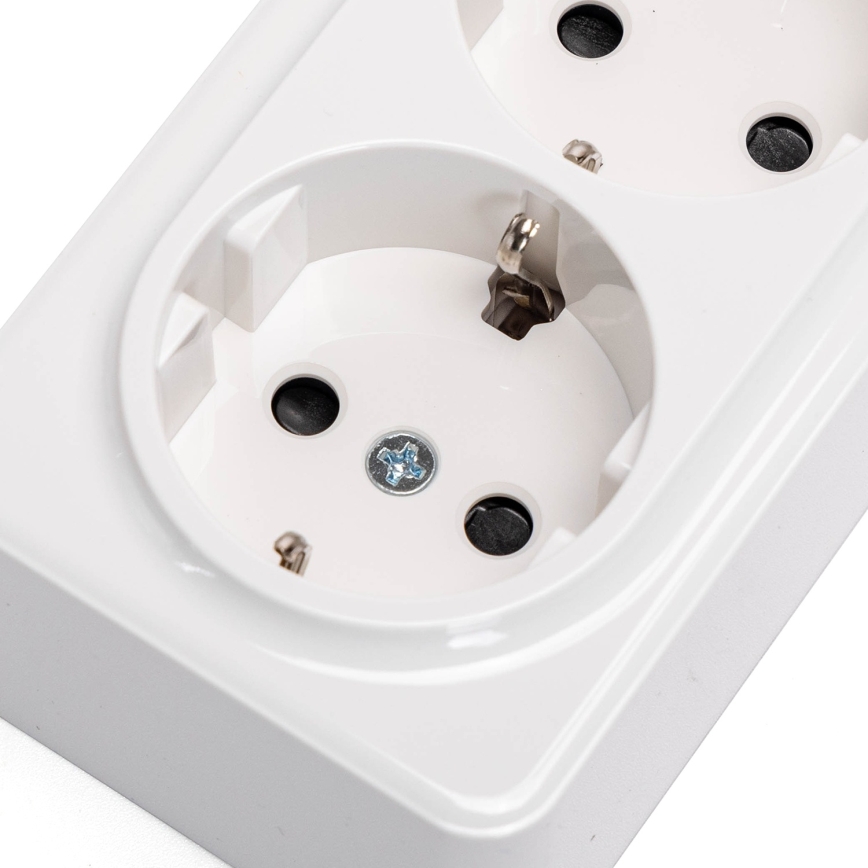 Aigostar - Double prise murale domestique SCHUKO 250 V blanche