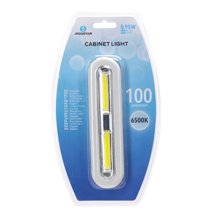 Aigostar - Éclairage d'armoire LED/3xAAA 6500K blanc