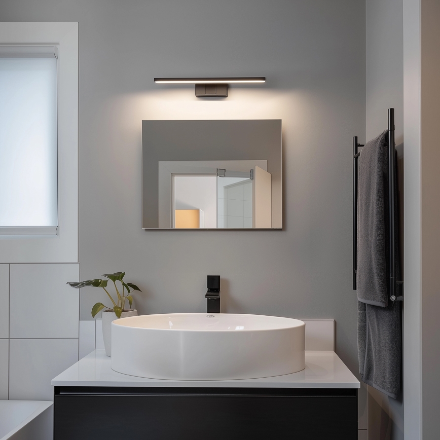 Aigostar - Éclairage LED pour miroir de salle de bains LED/8W/230V 4000K 40 cm IP44 noir