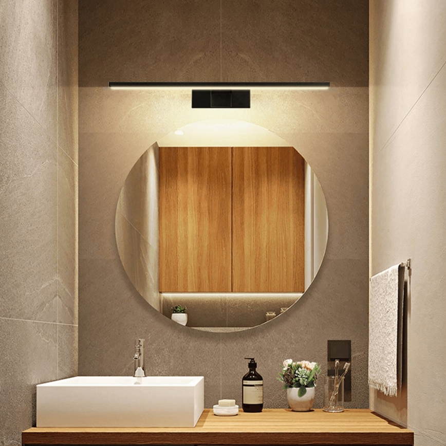 Aigostar - Éclairage LED pour miroir de salle de bains LED/8W/230V 4000K 40 cm IP44 noir