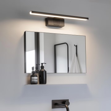 Aigostar - Éclairage miroir LED pour salle de bains/8W/230V 4000K 40 cm IP44 noir