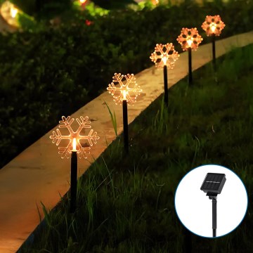 Aigostar - Éclairage solaire de Noël LED/0,054W/1,2V 1m IP65 blanc chaud