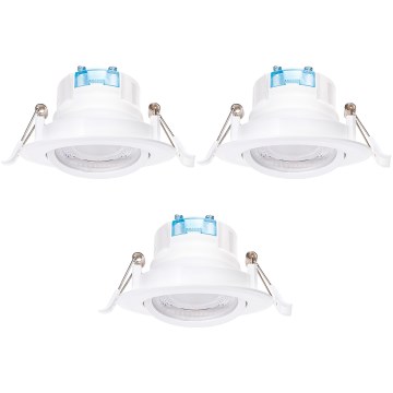 Aigostar - Ensemble de 3 spots LED encastrés LED/5W/230V 6500K diamètre 8,5 cm blanc