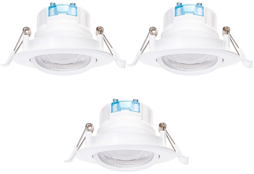 Aigostar - Ensemble de 3 spots LED encastrés LED/5W/230V 6500K diamètre 8,5 cm blanc