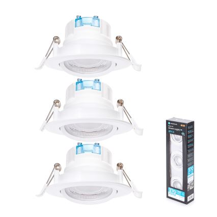 Aigostar - Ensemble de 3 spots LED encastrés LED/5W/230V 6500K diamètre 8,5 cm blanc