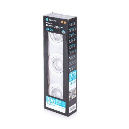 Aigostar - Ensemble de 3 spots LED encastrés LED/5W/230V 6500K diamètre 8,5 cm blanc