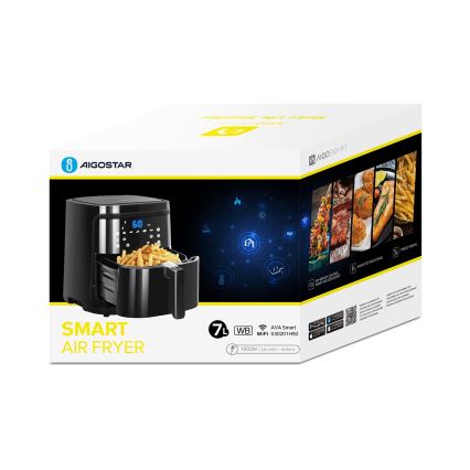 Aigostar - Friteuse à air chaud connectée 7l 1900W/230V/60min Wi-Fi