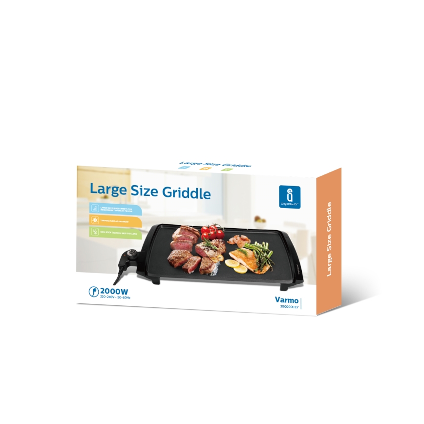 Aigostar - Gril électrique de table 2000W/230V noir