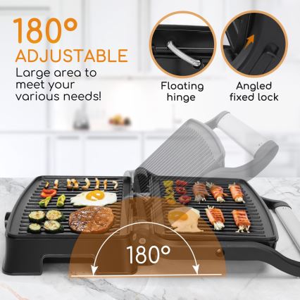 Aigostar - Grill de contact 1500W/230V chrome/noir