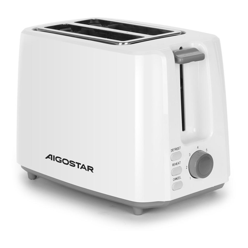Aigostar - Grille-pain à deux compartiments 750W/230V blanc