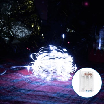 Aigostar - Guirlande de Noël 100xLED/3xAA 10,3m blanc froid