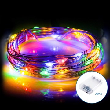 Aigostar - Guirlande de Noël 20xLED/3xAA 2,3m multicolore