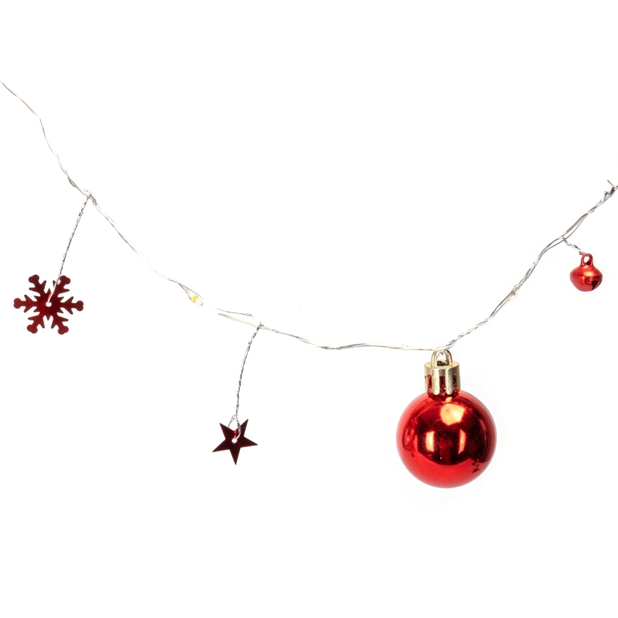 Aigostar - Guirlande LED de Noël 20xLED/3xAA 2 m blanc chaud