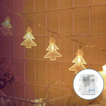 Aigostar - Guirlande de Noël 20xLED/3xAA 3,3m arbres