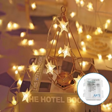 Aigostar - Guirlande de Noël 20xLED/3xAA 3,3m étoiles
