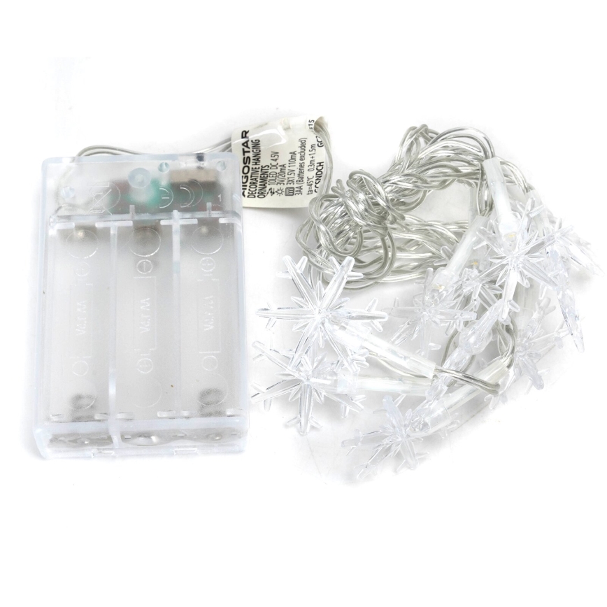 Aigostar - Guirlande de Noël 20xLED/3xAA 3,3m flocons de neige