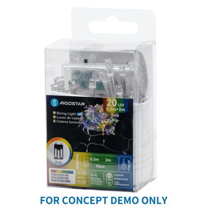 Aigostar - Guirlande de Noël à LED 30xLED/3xAA 3,3m multicolore