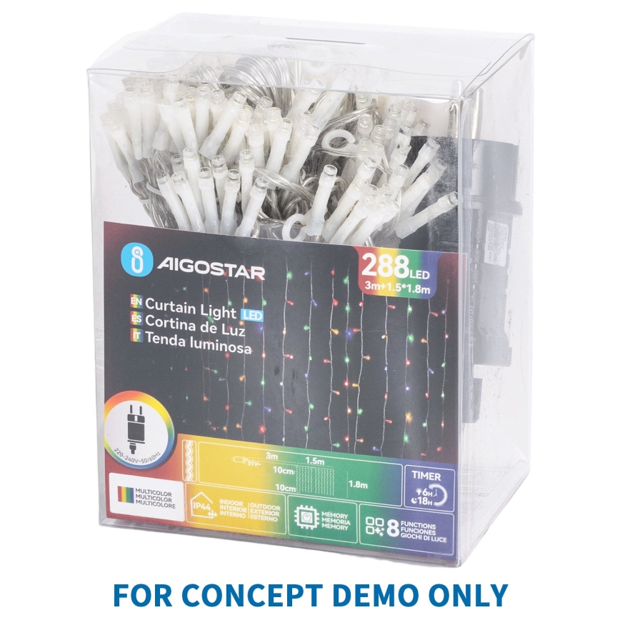 Aigostar - Guirlande de Noël d'extérieur LED 1500xLED/8 fonctions 78m IP44 blanc chaud