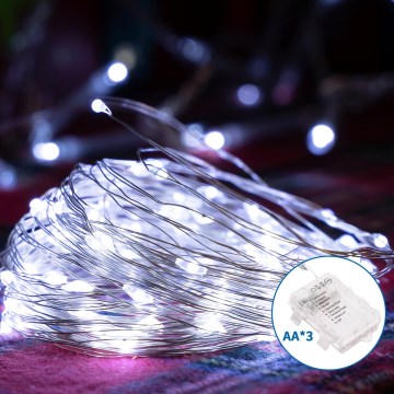 Aigostar - Guirlande de Noël extérieure 100xLED/8 fonctions 10,3m IP44 blanc froid