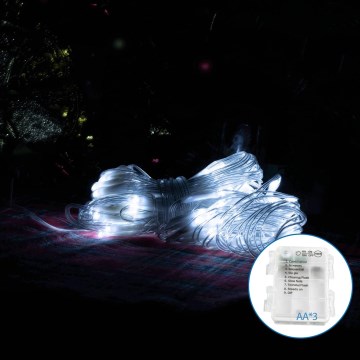 Aigostar -Guirlande de Noël extérieure 100xLED/8 fonctions 4,5x1,5m IP44 blanc froid