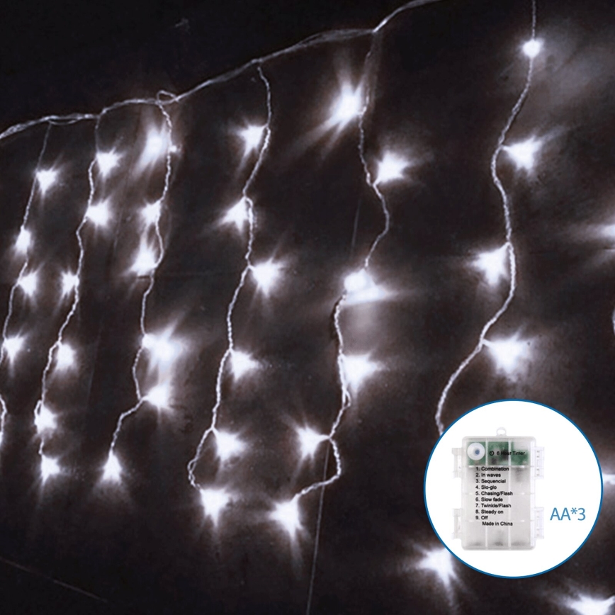 Aigostar - Guirlande de Noël extérieure 100xLED/8 fonctions 8x0,4m IP44 blanc froid