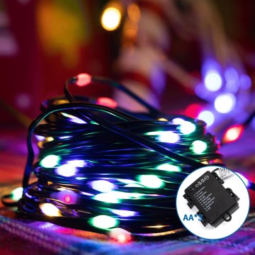 Aigostar -Guirlande de Noël extérieure 150xLED/8 fonctions 3xAA 15,3m IP44 multicolore