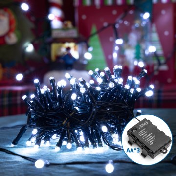 Aigostar - Guirlande de Noël extérieure 200xLED/8 fonctions 10,3m IP44 blanc froid