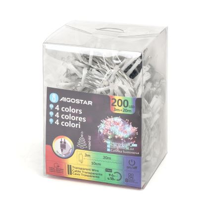 Aigostar - Guirlande de Noël extérieure 200xLED/8 fonctions 23m IP44 multicolore