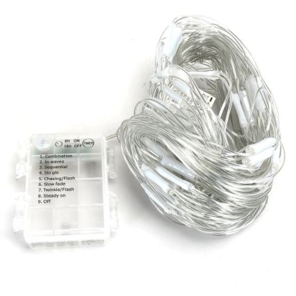 Aigostar - Guirlande de Noël extérieure 200xLED/8 fonctions 6x1,5m IP44 blanc froid