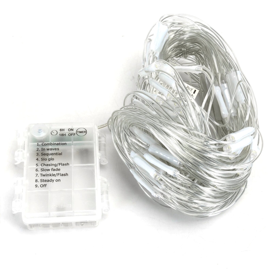 Aigostar - Guirlande de Noël extérieure 200xLED/8 fonctions 6x1,5m IP44 blanc froid