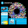Aigostar - Guirlande de Noël extérieure 200xLED/8 fonctions 8m IP44 multicolore